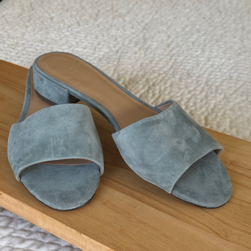 Banana Republic Soft Blue Suede Mules